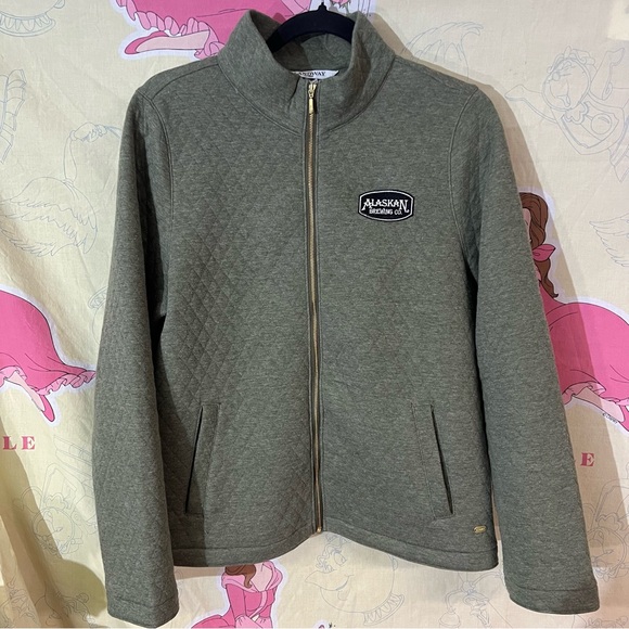 Landway Sweaters - Landway Seneca Quilted Full-Zip Sweater with Alaska Brewing Co. Patch